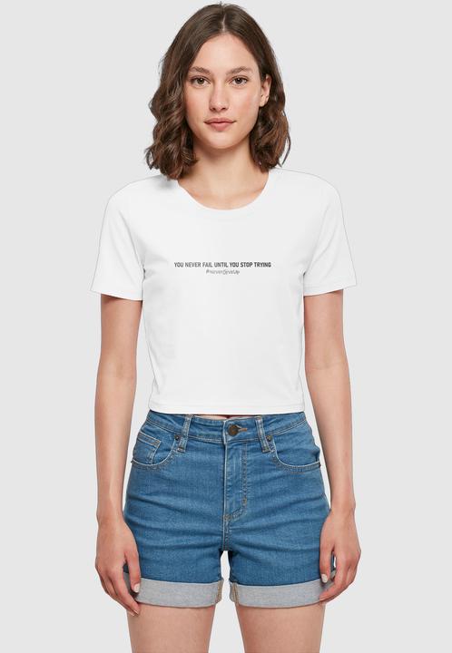 Produktbild Merchcode Ladies Never Give Up Cropped Tee - 191025 (L)