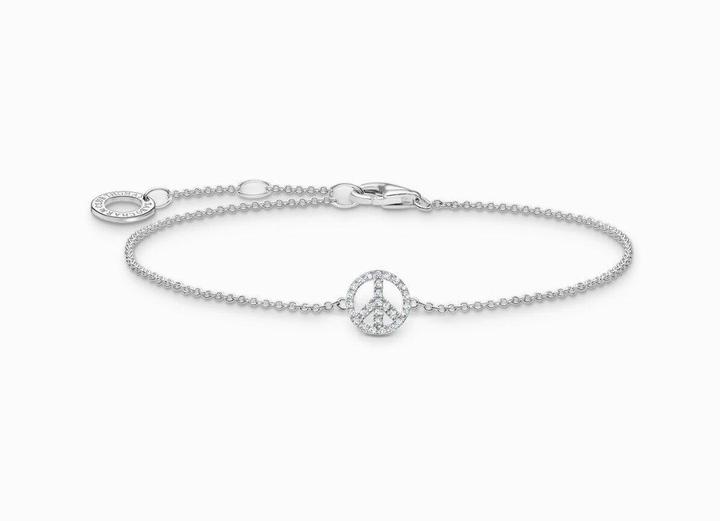 Immagine prodotto Thomas Sabo Bracciale Pace con pietre bianche argento (19 cm, Argento 925)