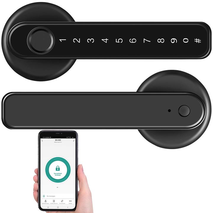 Produktbild VisorTech Sicherheits-Türbeschlag (Fingerabdruck, Elektronische Zahlenkombination, Smartphone)