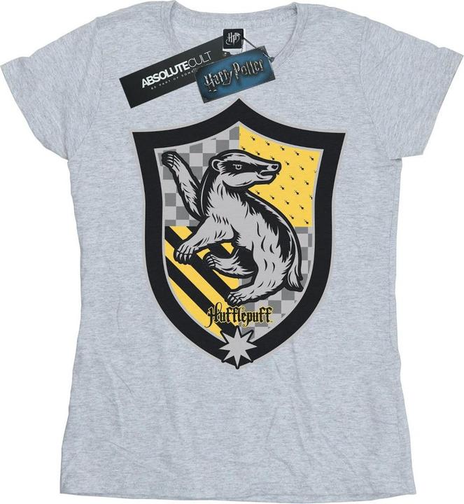 Actual product image Womens/Ladies Hufflepuff Crest Flat Cotton T-Shirt (M)