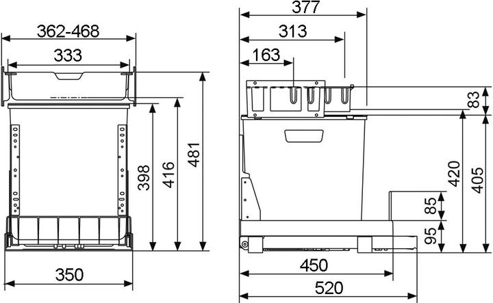 Produktbild Müllex Kehricht-Auszugsystem BOXX40-R / EURO BOXX40-R (41 l)