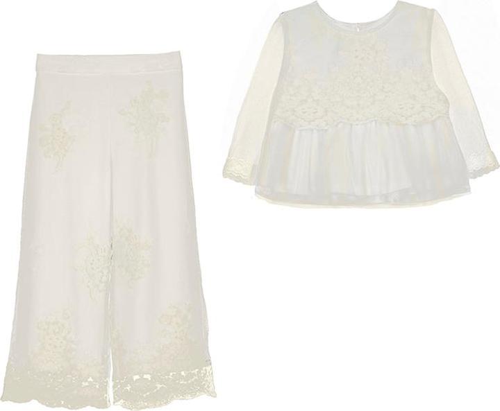 Actual product image Abel & Lula Jacquard tulle set with top and trousers (128)
