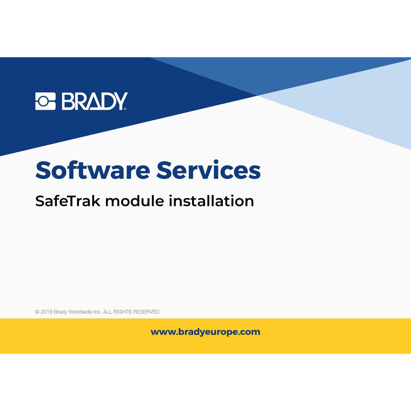 Brady, Etiketten, SafeTrak module installation