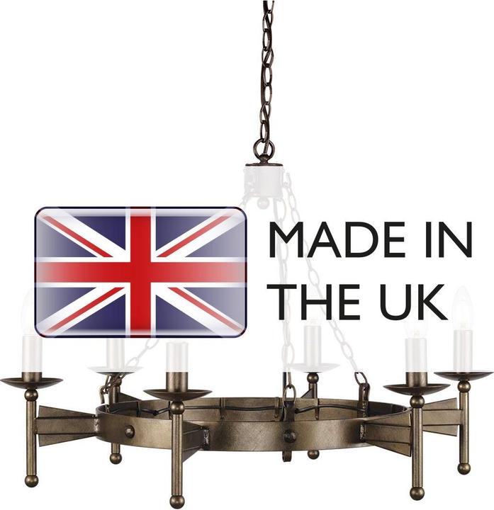 Actual product image Elstead Lighting Cromwell chandelier E14 6-light old bronze, Made in UK (81 cm)