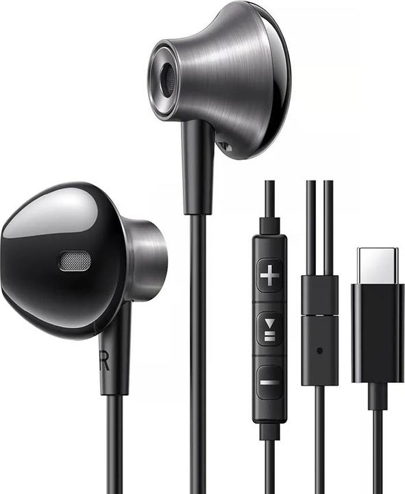 Ugreen Słuchawki Słuchawki douszne EP106 USB-C (czarne) (Cablato)