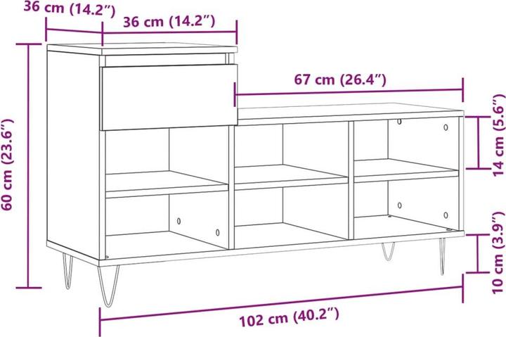 Image du produit VidaXL Uriah (102 x 36 x 60 cm)