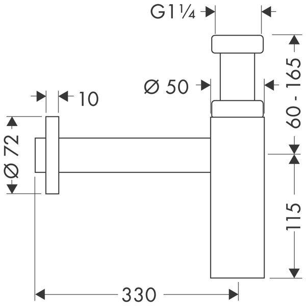 Produktbild Axor Designsiphon FLOWSTAR S chrom (Flaschensiphon)