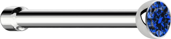 Produktbild Star Piercing Nasenstecker gerade silber mit Kristall dunkelblau (Chirurgenstahl 316L, ohne Messing)