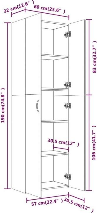 Immagine prodotto VidaXL Cadeo (60 x 32 x 190 cm)