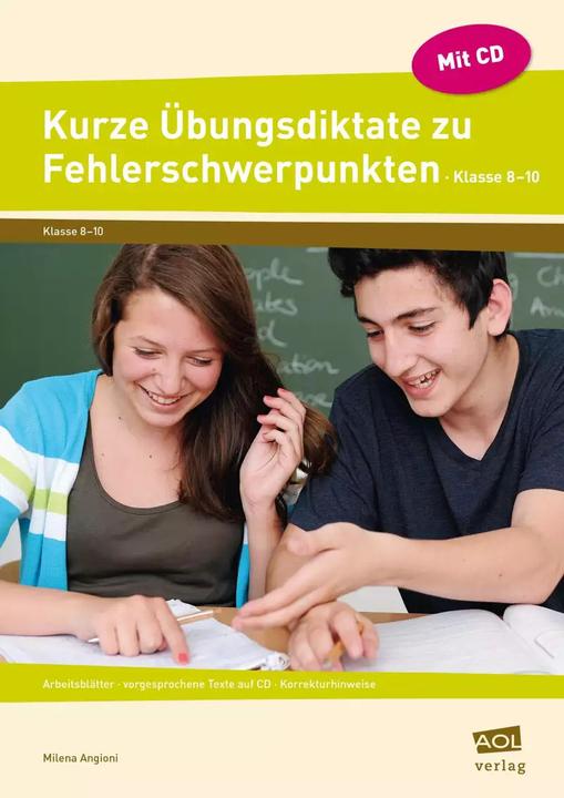 Produktbild Kurze Übungsdiktate zu Fehlerschwerpunkten Kl.8-10 (Deutsch, Milena Angioni)