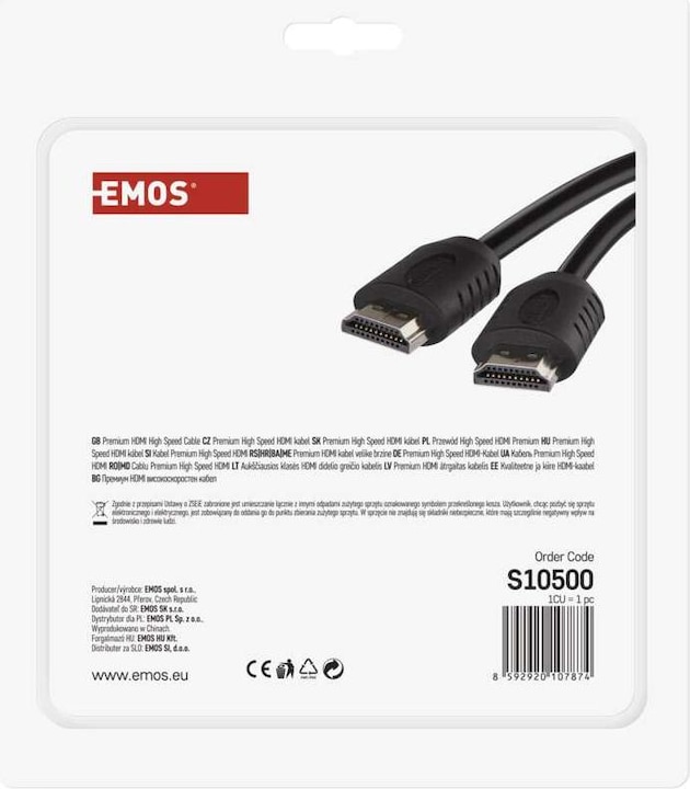 Produktbild Emos High Speed HDMI Kabel 2.0 A Stecker – A Stecker 5m (5 m, HDMI)