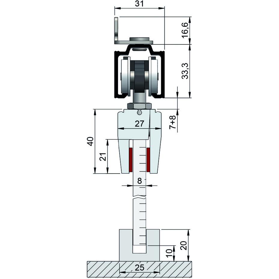 Thumbnail - Helm, Türbeschlag + Scharnier, Schiebetürbeschläge 53, Glas