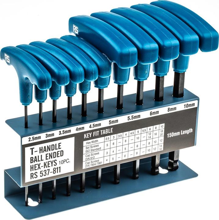 Actual product image RS PRO 10pcs T-handle metric ball driver set