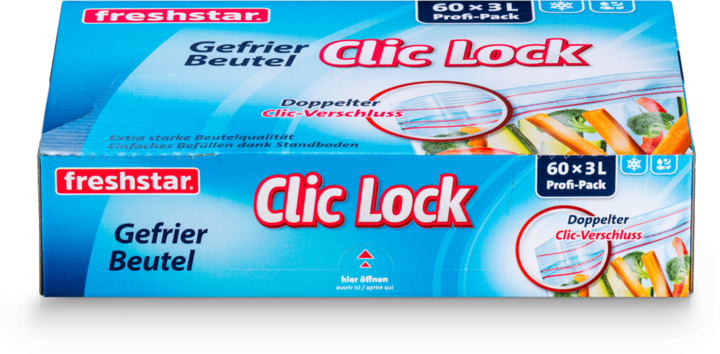 Image du produit Freshstar Sacs de congélation Clic-Lock 3.0l, 27 x 25 cm (60 x)