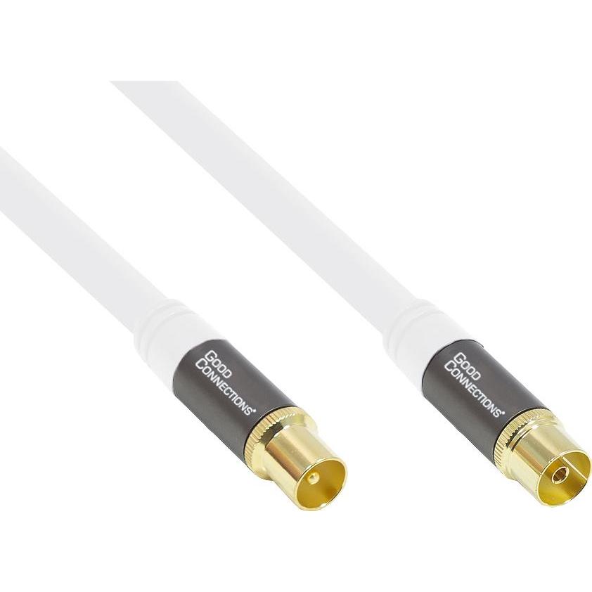 Good Connections Cavo per antenna SmartFLEX, da spina a presa IEC/coax, placcato oro, quadrupla schermatura (120 dB, Cavi antenna), Cavo antenna
