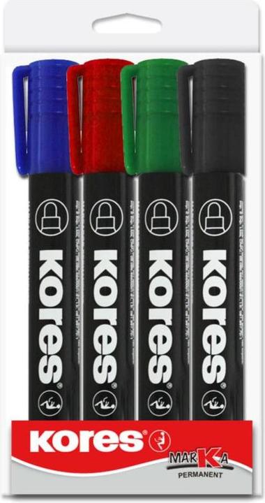 Kores Permanent marker, bullet tip (4x)