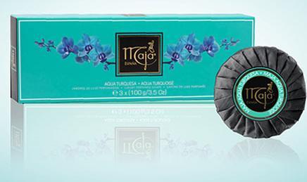 Actual product image Aqua Turquoise Perfumed Soap Bars 3.5 oz - Pack of 3 (Hard soap, 35 ml)