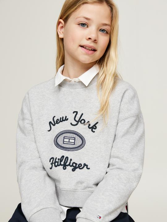 Produktbild Tommy Hilfiger Kids NY Geborduurde Sweater - Girls - Grijs - 12 jaar (152)