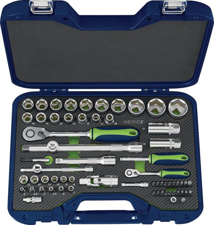 Actual product image Neriox Socket wrench set 1/2" + 1/4" / 65-piece