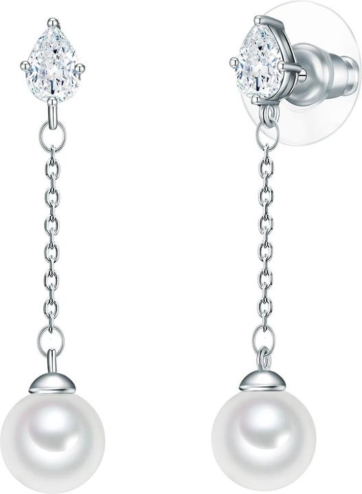 Produktbild Lulu & Jane Messing Zirkonia Muschelkernperle silber - 33530 (Messing)
