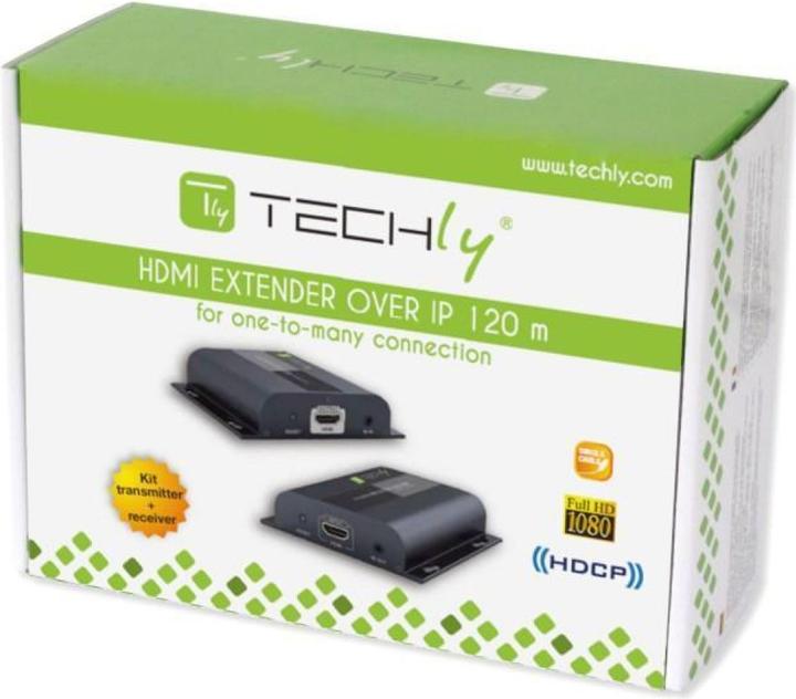 Image du produit Techly IDATA-EXTIP-383V4 Émetteur-récepteur AV Noir (Commutateur vidéo)