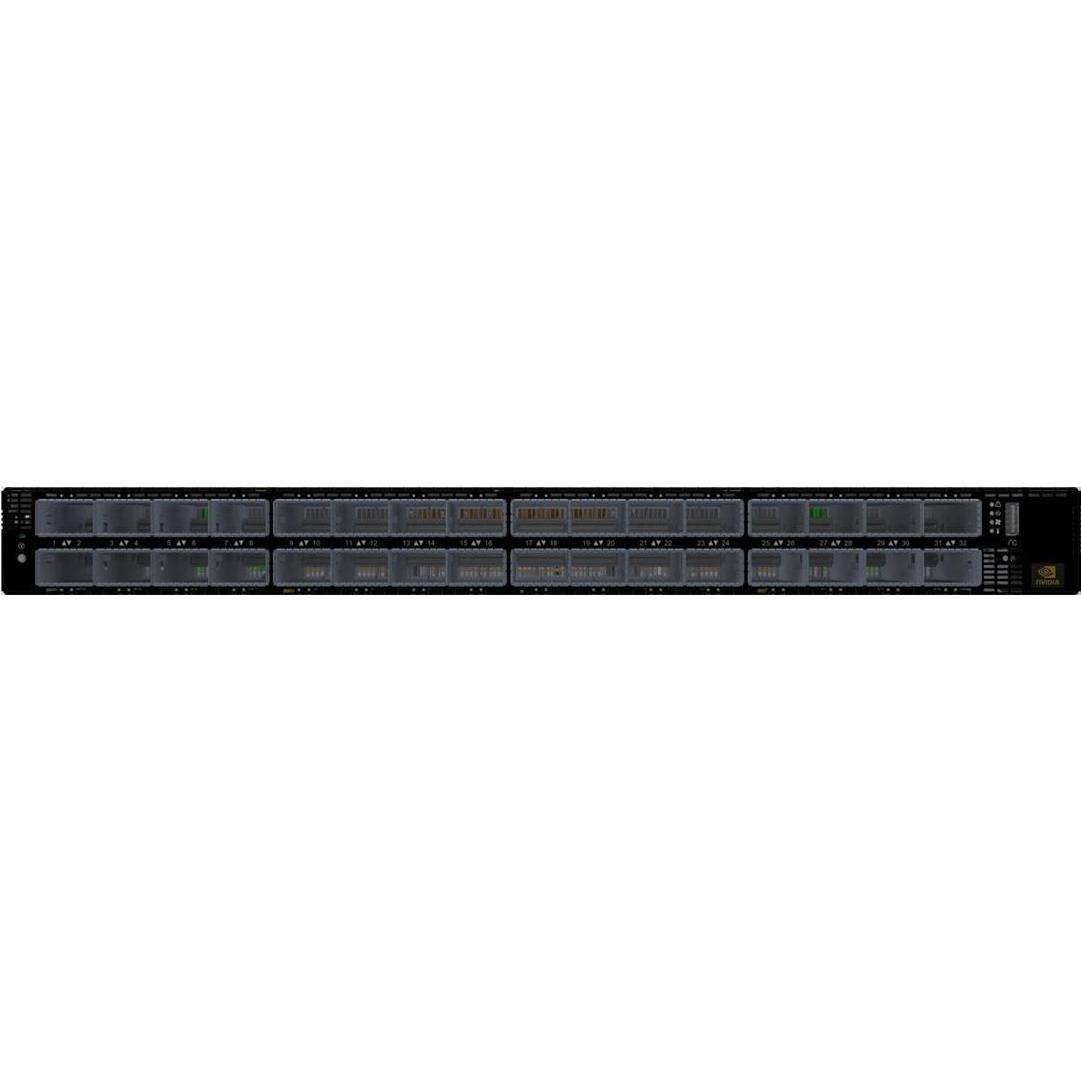 NVIDIA Quantum NDR InfiniBand Switch 64 NDR prt (32 Ports), Netzwerk Switch, Schwarz