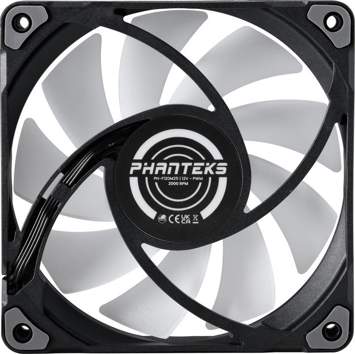 Actual product image Phanteks M25 PWM D-RGB fan, 3-pack - 120mm, black (120 mm, 3x)