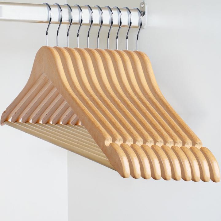Produktbild Jago Kleiderbügel Holz 100 Stück Natur (100 x)