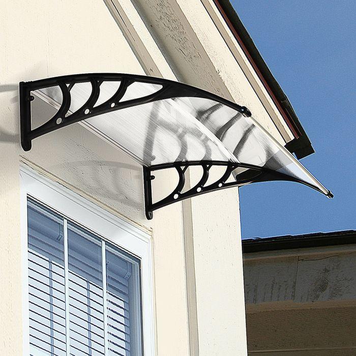 Produktbild Swisshandel24 Vordach Haustür 75 x 100 cm Polycarbonat Transparent
