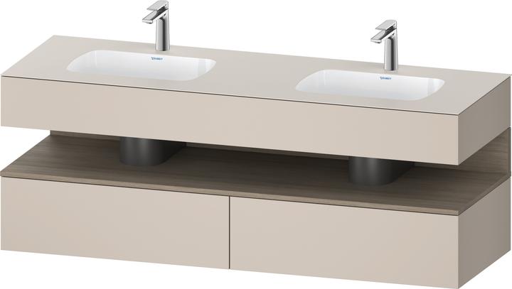 Duravit Qatego built-in washbasin with console washbasin base, 1600x550x600mm, niche oak terra, doub