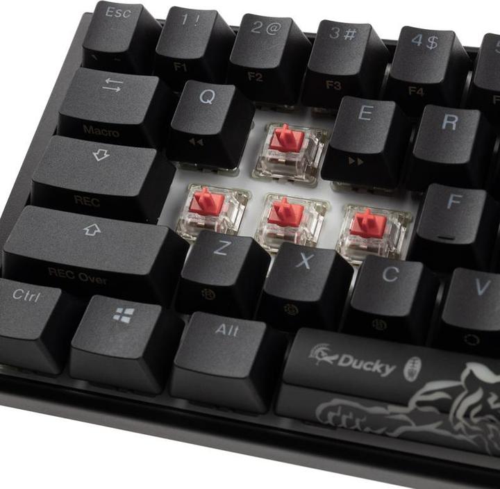 Actual product image Ducky One 3 Classic Black/White SF Gaming Keyboard, RGB LED - MX-Silent-Red (US) (USA, Cable)