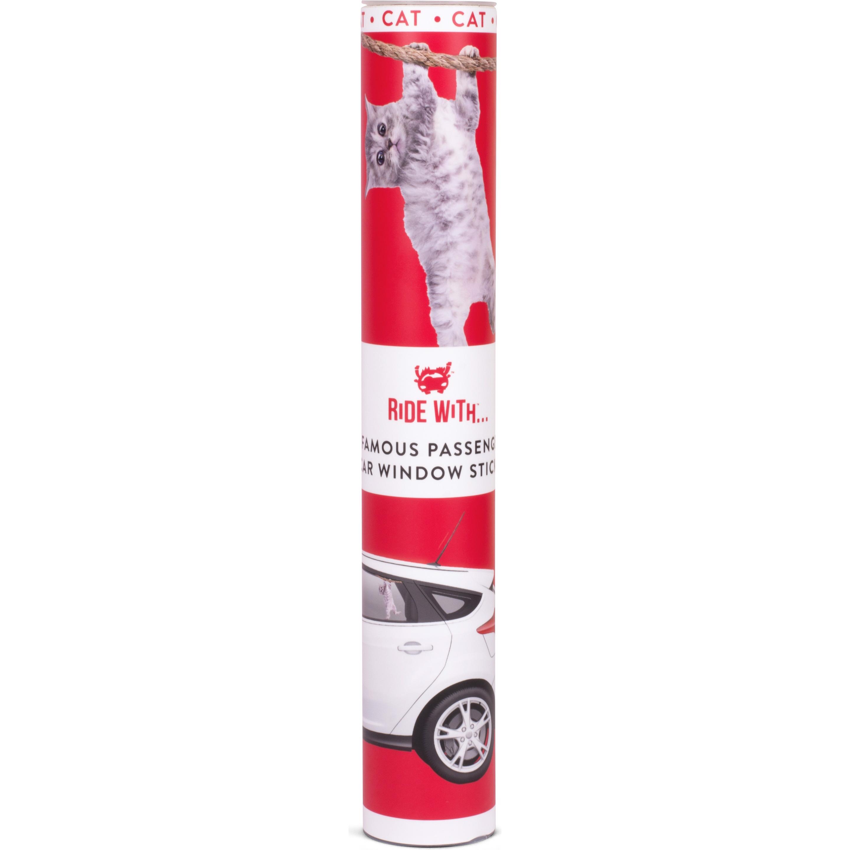 Thumbnail - Ride With, Sticker, Hanging Cat - Fenstersticker "Katze"