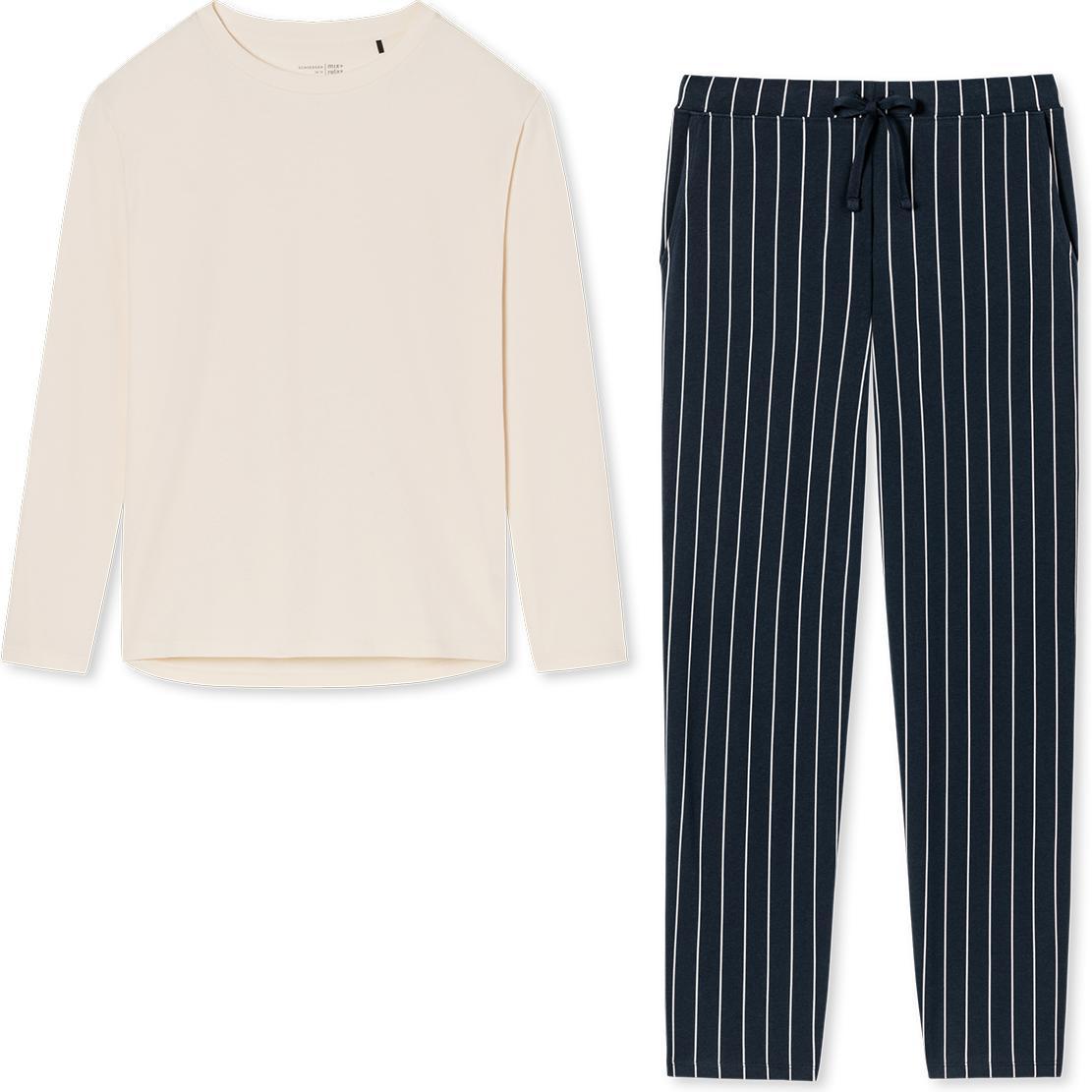 Thumbnail - Schiesser, Damen, Pyjama, Organic Cotton Schlafanzug, Blau, (40)