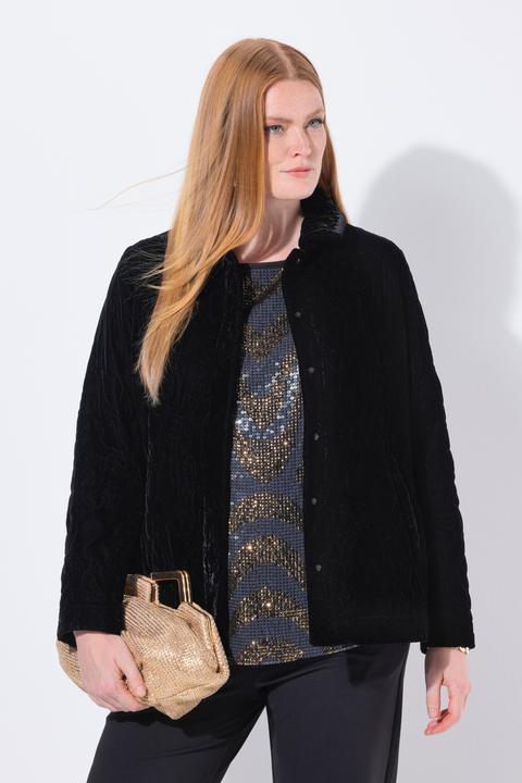 Immagine prodotto Ulla Popken Giacca con ricami, collo da camicia e maniche lunghe (58, 60)