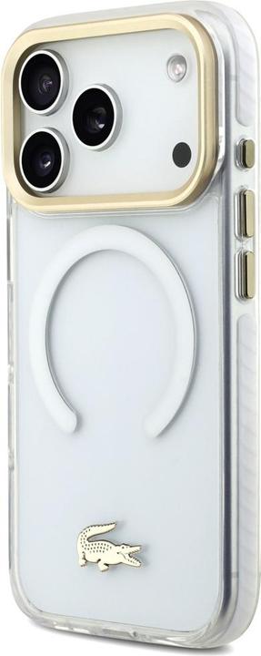 Immagine prodotto Lacoste Shockproof Transparent Frosted Gold Logo MagSafe Case for iPhone 17 Pro White (Apple iPhone 17 Pro)