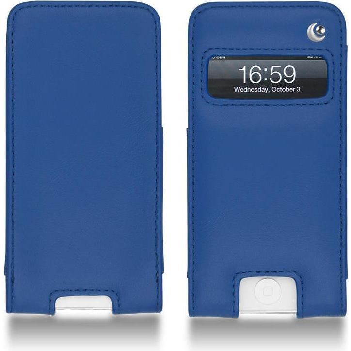 Noreve Lederschutzhülle (Apple iPhone 5), Smartphone Hülle, Blau