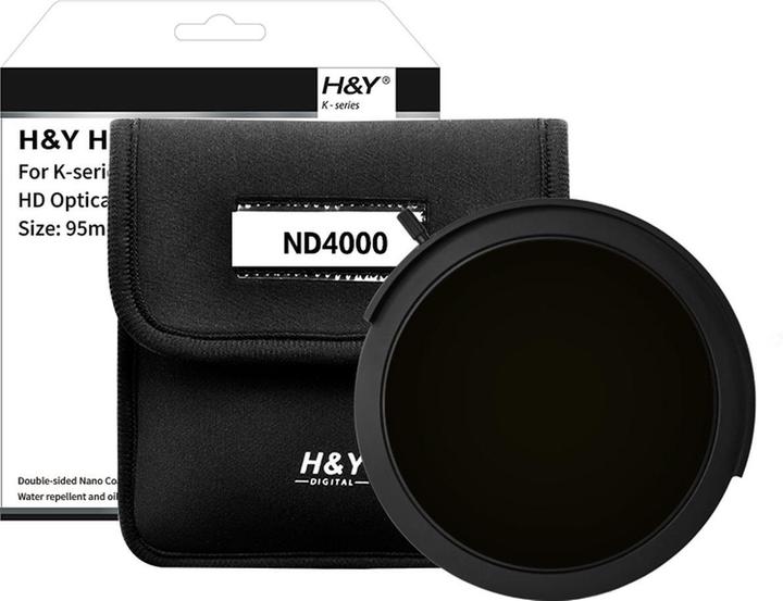 Actual product image H&Y Grauer Rundfilter ND4000 K-Serie HD MRC – 95 mm Drop-in (95 mm, Neutral density filter)