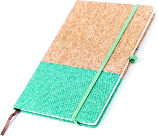 MB Cork Fusion Notizbuch aus Canvas und Kork in grün