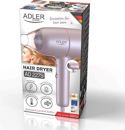 Produktbild Adler Hair Dryer | AD 2279p | 1800 W | Number of temperature settings 2 | Ionic function | Pink