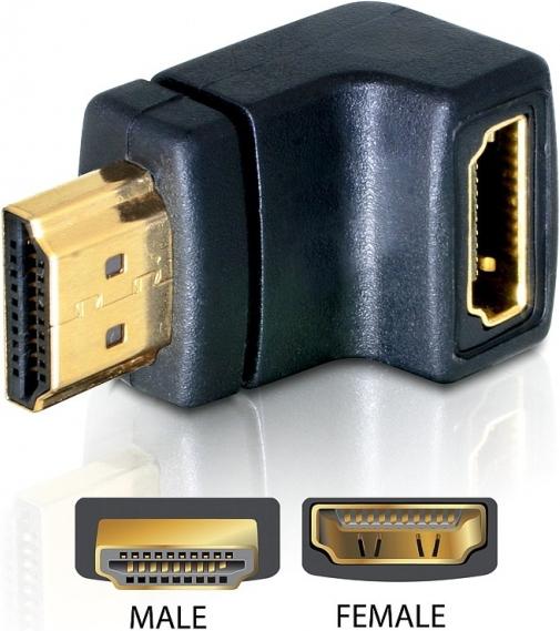 Produktbild Delock HDMI Stecker > HDMI Buchse 90° unten (HDMI, 8 cm)