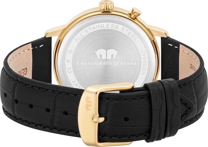 Produktbild Multifunktionen Moontime II Echtleder Gelbgold - 34082 (Analoguhr, 40 mm)