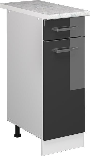 Anthrazit hochglanz, Marble-Weiss, Weiss