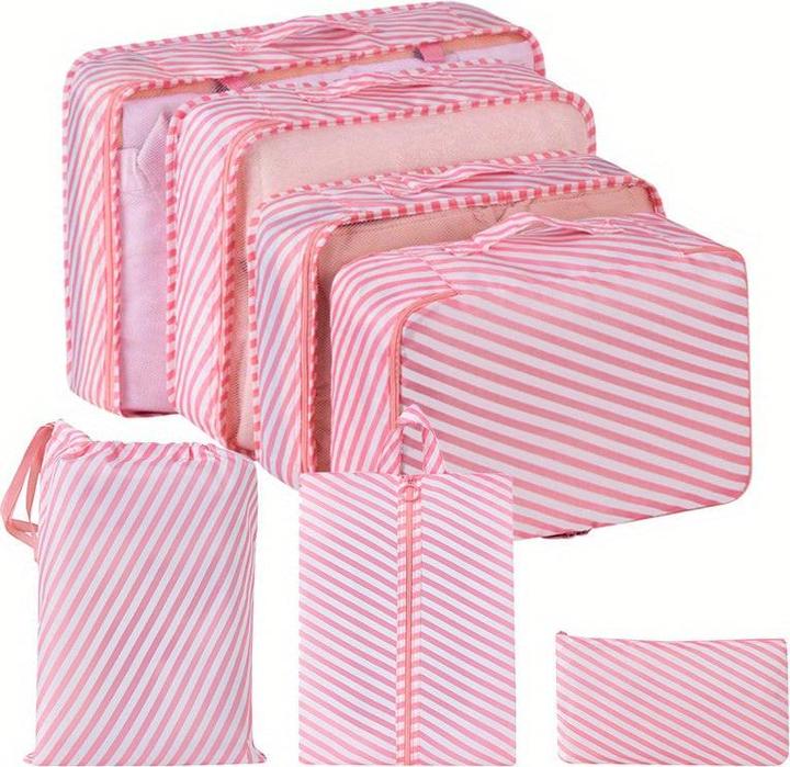 Only-Bags.Store 7-tlg. Travel Organizer Set, multifunktionale Nylon-Aufbewahrungstaschen mit atmungsaktivem Mesh