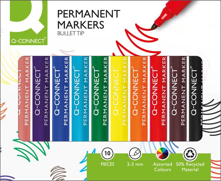 Image du produit Q-Connect Marqueur permanent avec pointe ogive (10x)