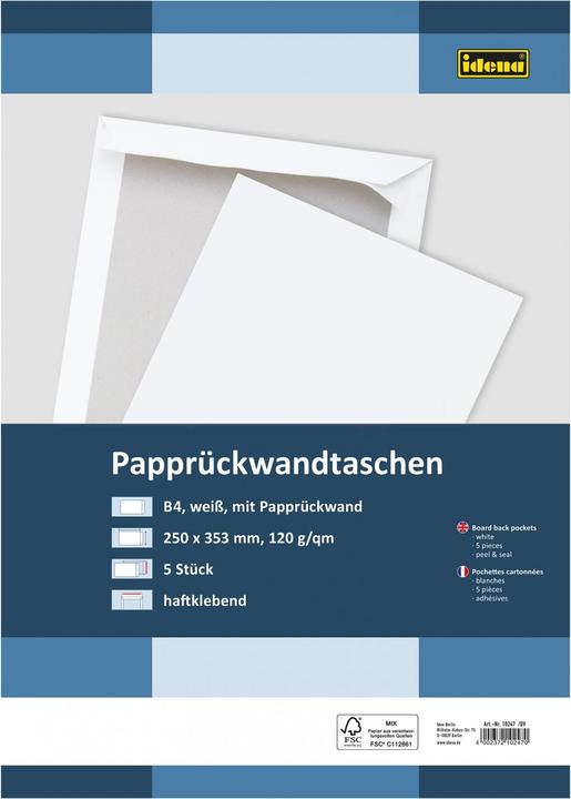 Produktbild Idena VT B4 weiss 120g hk 5er o.F Rückwand FSC-Mix (5 Stk.)