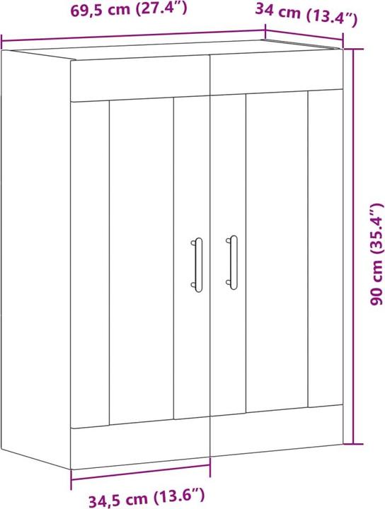 Image du produit vidaXL Wandschrank -Optik (69.5 x 34 x 90 cm)