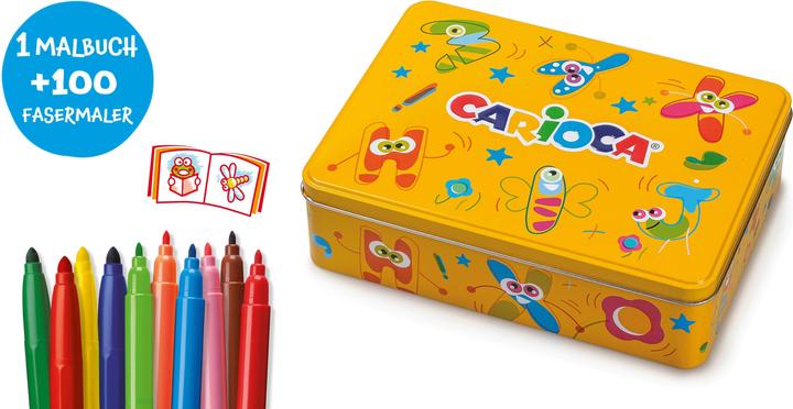 Image du produit Carioca Feutres de coloriage en boîte métallique 100 pièces, Jaune (100x)