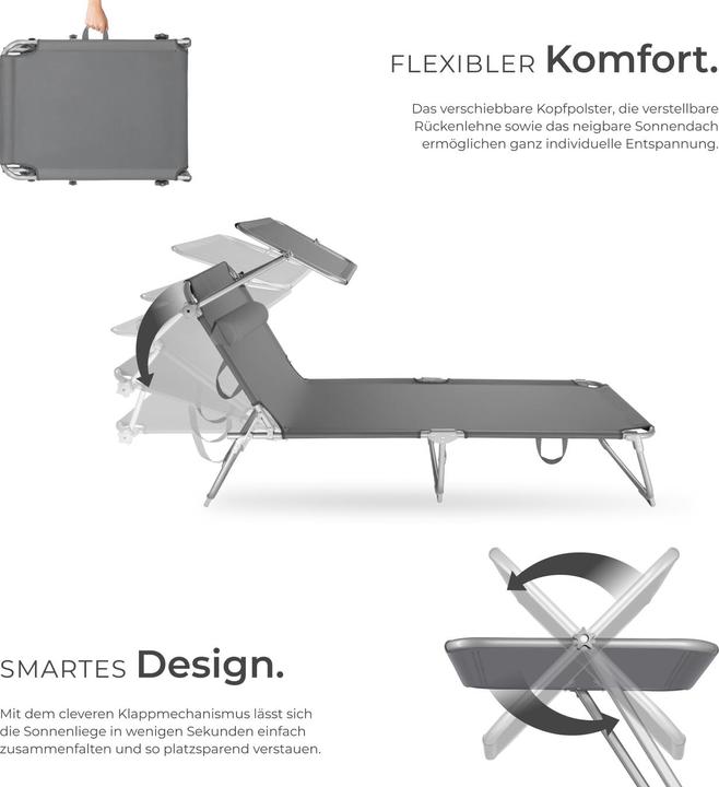 Produktbild tectake Gartenliege (161 cm)