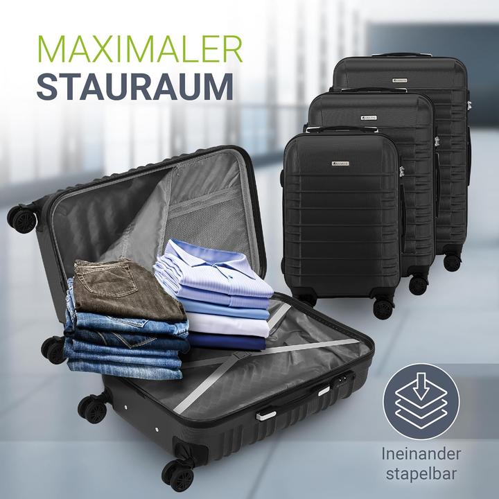 Produktbild Juskys 3-teiliges Hartschalenkoffer-Set mit 360° Rollen (120 l)