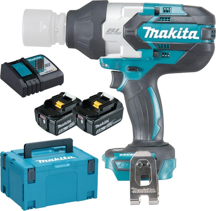 Produktbild Makita DTW1002RTJ Akku-Schlagschrauber 18V, 2x5,0Ah Li-Ion, 1000 Nm, 1 (Akkubetrieb)